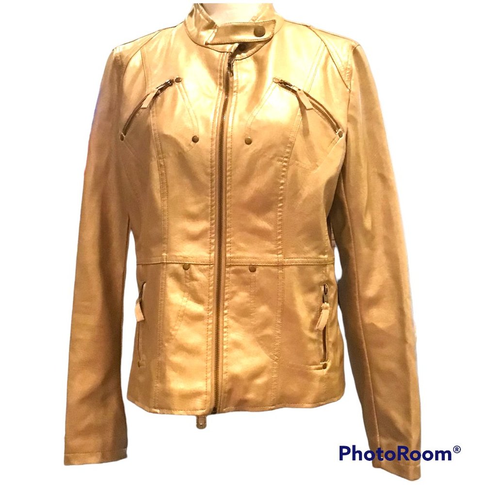 Frida G. London Women's Faux Leather Moto Jacket